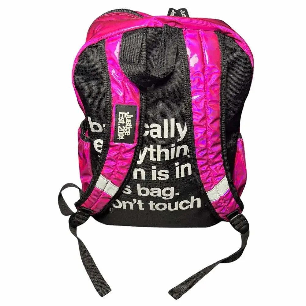 Justice Pink Iridescent Holographic Backpack Just Be You